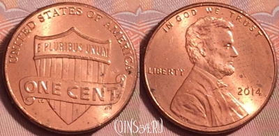 США 1 цент 2014 года, KM# 468, 207k-099