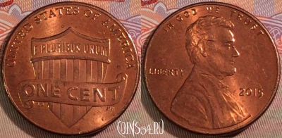 США 1 цент 2015 года, KM# 468, 132a-110