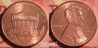 США 1 цент 2015 года, KM# 468, 167j-129