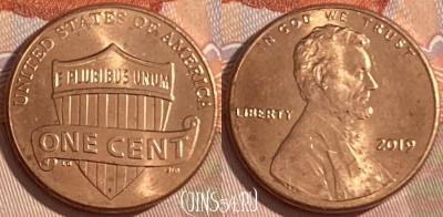 США 1 цент 2019 года, KM# 468, 472r-022