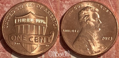 США 1 цент 2023 года, KM# 468, 430r-008