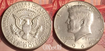 США 50 центов 1965 года, Ag, KM# 202a, 304o-115