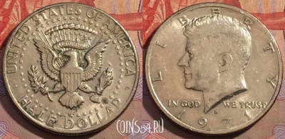 США 1/2 доллара 1971 D, KM# 202b, 165a-051