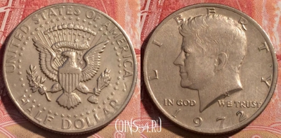 США 1/2 доллара 1972 года, KM# 202b, 066c-119