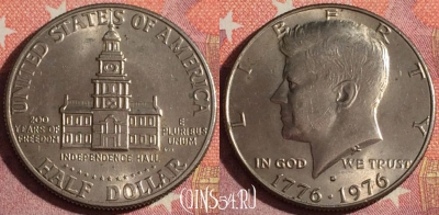 США 50 центов 1976 года D, KM# 205, 359-089
