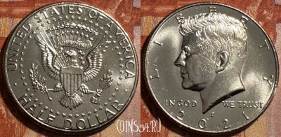 США 50 центов 2021 P, Half Dollar, KM# A202b, UNC, 502s-065