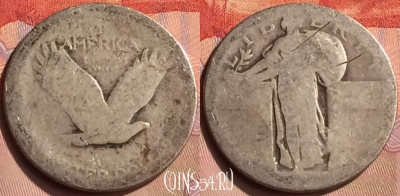 США 25 центов 1917-1930 г. Ag, KM# 145, 419-102