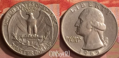 США 25 центов 1965 года, KM# 164a, 138o-049