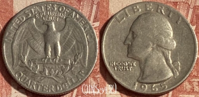 США 25 центов 1965 года, KM# 164a, 235p-094