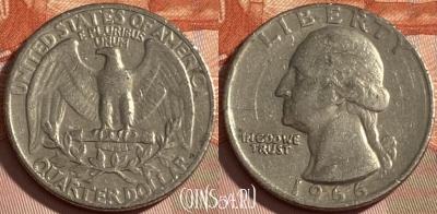 США 25 центов 1966 года, KM# 164a, 489р-128