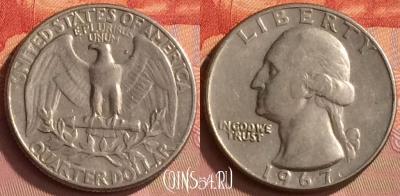 США 25 центов 1967 года, KM# 164a, 236o-113