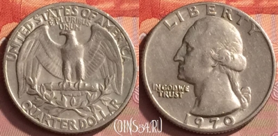 США 25 центов 1970 года, KM# 164a, 222o-001