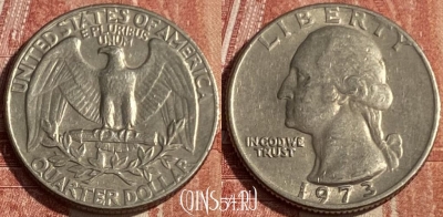 США 25 центов 1973, KM# 164a, 163q-018
