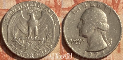 США 25 центов 1973 года, KM# 164a, 488р-123