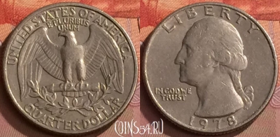 США 25 центов 1978 года, KM# 164a, 244o-036