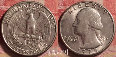 США 25 центов 1979 года, KM# 164a, 236j-101