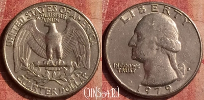 США 25 центов 1979 года D, KM# 164a, 402-023