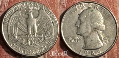 США 25 центов 1989 D, KM# 164a, 121s-123