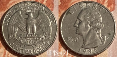 США 25 центов 1995 P, KM# 164a, 164r-136