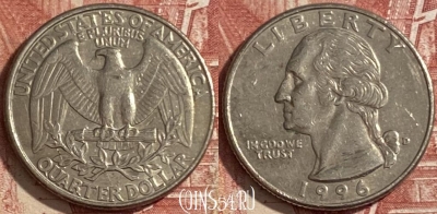 США 25 центов 1996 D, KM# 164a, 482р-140