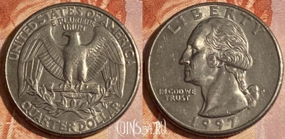 США 25 центов 1997 P, KM# 164a, 156r-052 ♛