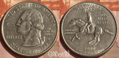 США 25 центов 1999 D, KM# 293, 466q-235
