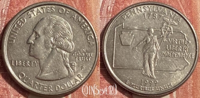 США 25 центов 1999 года P, KM# 294, 453o-005