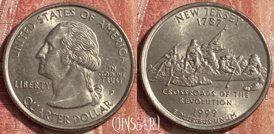 США 25 центов 1999 года P, KM# 295, 453o-020