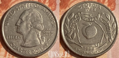 США 25 центов 1999 P, KM# 296, 160r-114