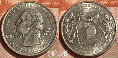 США 25 центов 1999 D, KM# 296, 466q-231