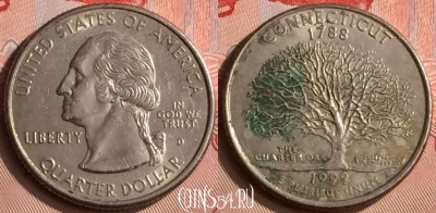 США 25 центов 1999 года D, KM# 297, 398-094