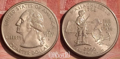 США 25 центов 2000 года P, KM# 305, 072l-103