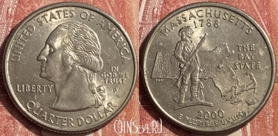 США 25 центов 2000 года P, KM# 305, 452o-003