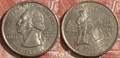 США 25 центов 2000 года P, KM# 305, 482р-077