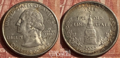 США 25 центов 2000 года P, KM# 306, 078p-050