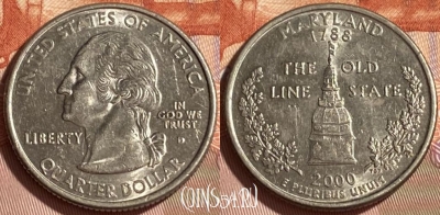 США 25 центов 2000 D, KM# 306, 466q-239