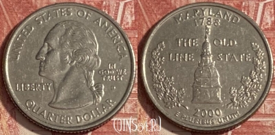 США 25 центов 2000 D, KM# 306, 473r-062