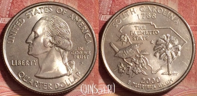 США 25 центов 2000 года P, KM# 307, 337k-008
