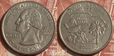 США 25 центов 2000 года D, KM# 307, 484р-033