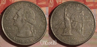 США 25 центов 2001 года, KM# 318, 078c-012