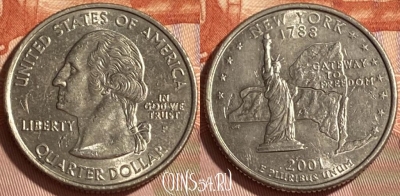 США 25 центов 2001 P, KM# 318, 466q-245