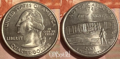 США 25 центов 2001 P, KM# 319, 466q-242
