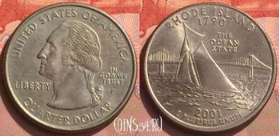 США 25 центов 2001 года P, KM# 320, 071o-021