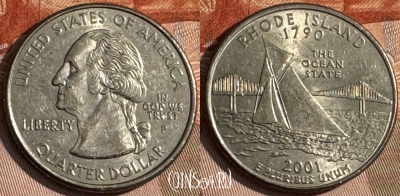 США 25 центов 2001 P, KM# 320, 141s-074