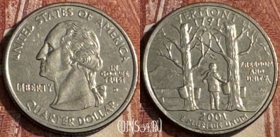 США 25 центов 2001 D, KM# 321, 114s-026