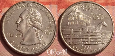 США 25 центов (квотер) 2001 года P, KM# 322, 148m-031