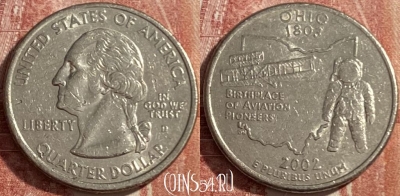 США 25 центов 2002 D, KM# 332, 485р-060