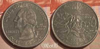 США 25 центов 2002 P, KM# 335, 093s-109