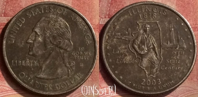 США 25 центов 2003 года D, KM# 343, 143m-112