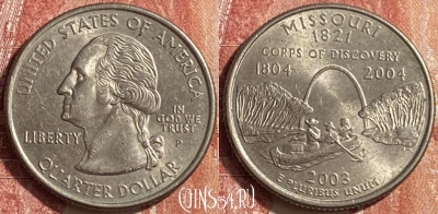США 25 центов 2003 года P, KM# 346, 452o-111